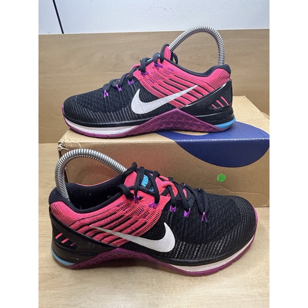 Nike Metcon DSX Flyknit Women's Size 6 849809-006 Black Pink Crossfit Shoes $160